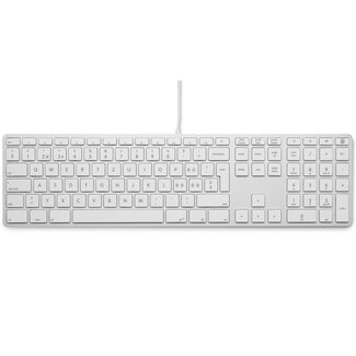 LMP LMP - Bedraad Aluminium Toetsenbord voor Windows met dubbele USB aansluiting en numeriek keyboard - 110 keys - QWERTZ (CH) - Zilver/Wit