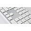 LMP Bedraad Aluminium Toetsenbord voor Windows – Dubbele USB 2.0 Poorten – Numeriek Keyboard – 110 Toetsen – AZERTY (FR) Indeling – Zilver/Wit