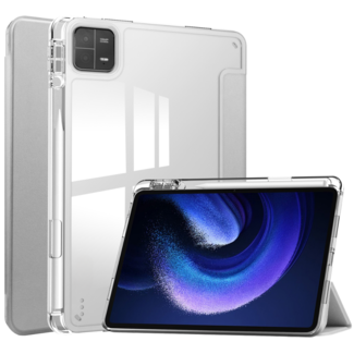 Case2go Case2go - Tablet hoes geschikt voor Xiaomi Pad 6 / Pad 6 Pro - Acrylic Trifold case met Pencil houder - Grijs