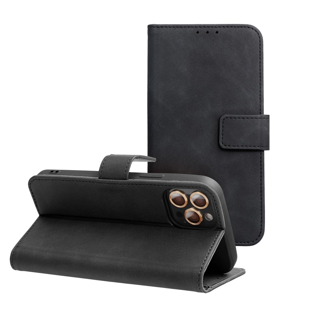 Case2go - Telefoonhoesje geschikt voor iPhone 16 Plus- Wallet Book Case - Met Magnetische Sluiting - Zwart afbeelding