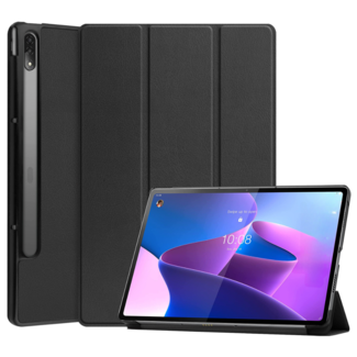 Case2go Case2go - Tablet hoes geschikt voor Lenovo Tab P12 Pro - 12.6 inch - Tri-Fold Book Case - Auto Wake functie - Zwart