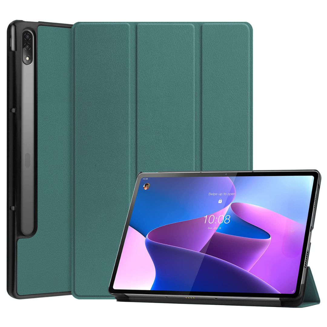 Case2go - Tablet hoes geschikt voor Lenovo Tab P12 Pro (2021) - 12.6 inch - Tri-Fold Book Case - Auto Wake functie - Groen afbeelding