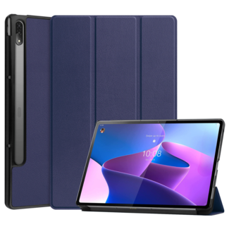 Case2go Case2go - Tablet hoes geschikt voor Lenovo Tab P12 Pro - 12.6 inch - Tri-Fold Book Case - Auto Wake functie - Blauw