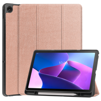 Case2go Case2go - Tablet Hoes geschikt voor Lenovo Tab M10 Plus (3rd Gen) - Tri-Fold Book Case - Pencil Houder - Met Auto Sleep/Wake functie - Rose-Goud