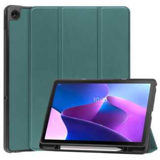 Case2go Case2go - Tablet Hoes geschikt voor Lenovo Tab M10 Plus (3rd Gen) - Tri-Fold Book Case - Pencil Houder - Met Auto Sleep/Wake functie - Groen