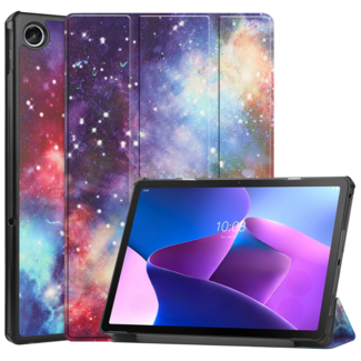 Case2go Tablet hoes geschikt voor Lenovo Tab M10 Plus (3e generatie) 10.6 inch - Tri-Fold Book Case - Galaxy