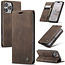 CaseMe - Telefoonhoesje geschikt voor Apple iPhone 16 Pro Max - Wallet Book Case - Met Magnetische Sluiting - Donker Bruin