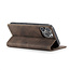CaseMe - Telefoonhoesje geschikt voor Apple iPhone 16 Pro Max - Wallet Book Case - Met Magnetische Sluiting - Donker Bruin