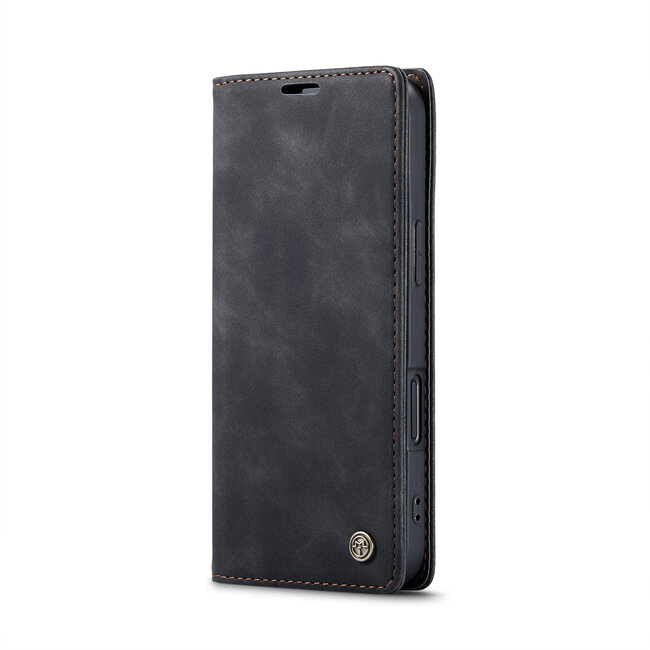 CaseMe - Telefoonhoesje geschikt voor Apple iPhone 16 - Wallet Book Case - Met Magnetische Sluiting - Zwart