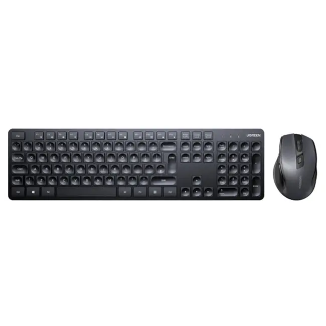 Ugreen - Draadloos Toetsenbord en Muis - QWERTY - 2.4G Keyboard - Met USB Dongle - Universeel - Zwart