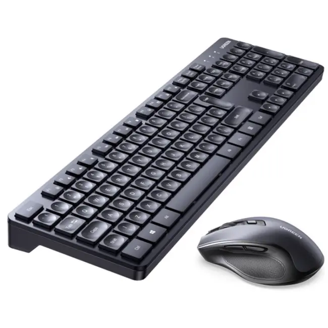 Ugreen - Draadloos Toetsenbord en Muis - QWERTY - 2.4G Keyboard - Met USB Dongle - Universeel - Zwart
