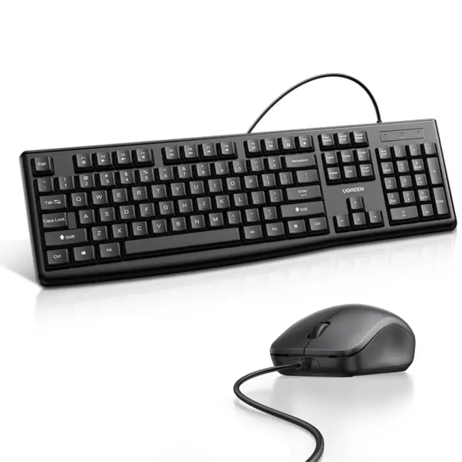 Ugreen - Bedraad - Universeel Toetsenbord en muis - Toetsenbord en muis-sets -  QWERTY - Zwart