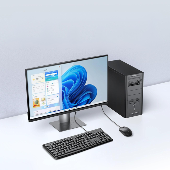 Ugreen - Bedraad - Universeel Toetsenbord en muis - Toetsenbord en muis-sets -  QWERTY - Zwart