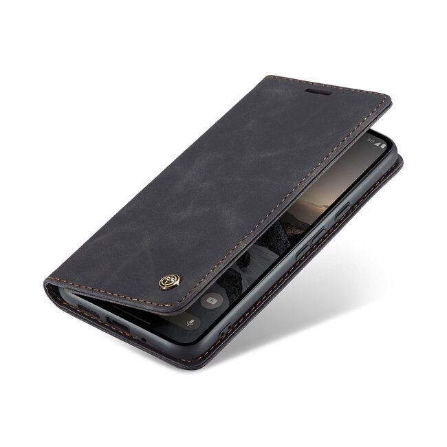 Caseme - Telefoonhoesje geschikt voor Google Pixel 9/9 Pro - Wallet Book Case - Met Magnetische Sluiting - Zwart