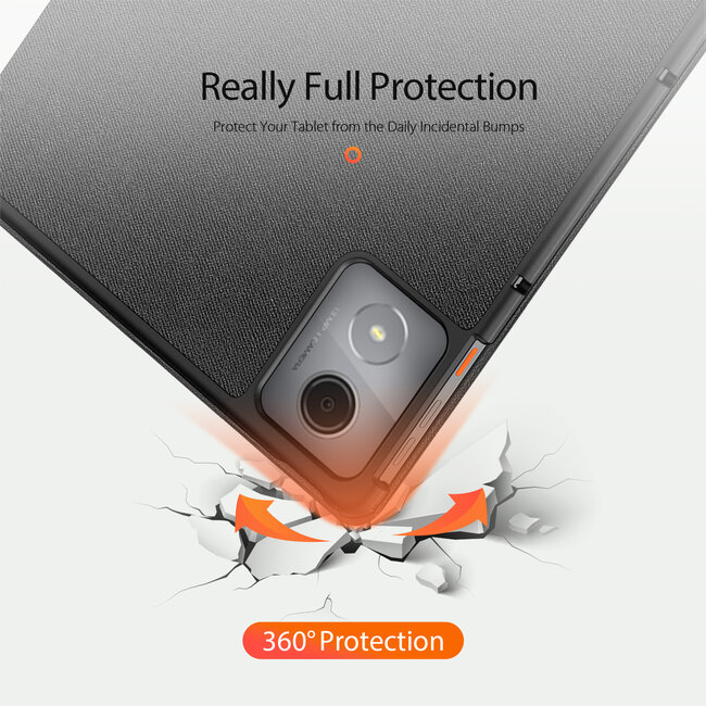 Dux Ducis - Tablet hoes geschikt voor Lenovo Tab K11 Plus - Domo Tri-fold Case - Auto Wake/Sleep functie - Zwart