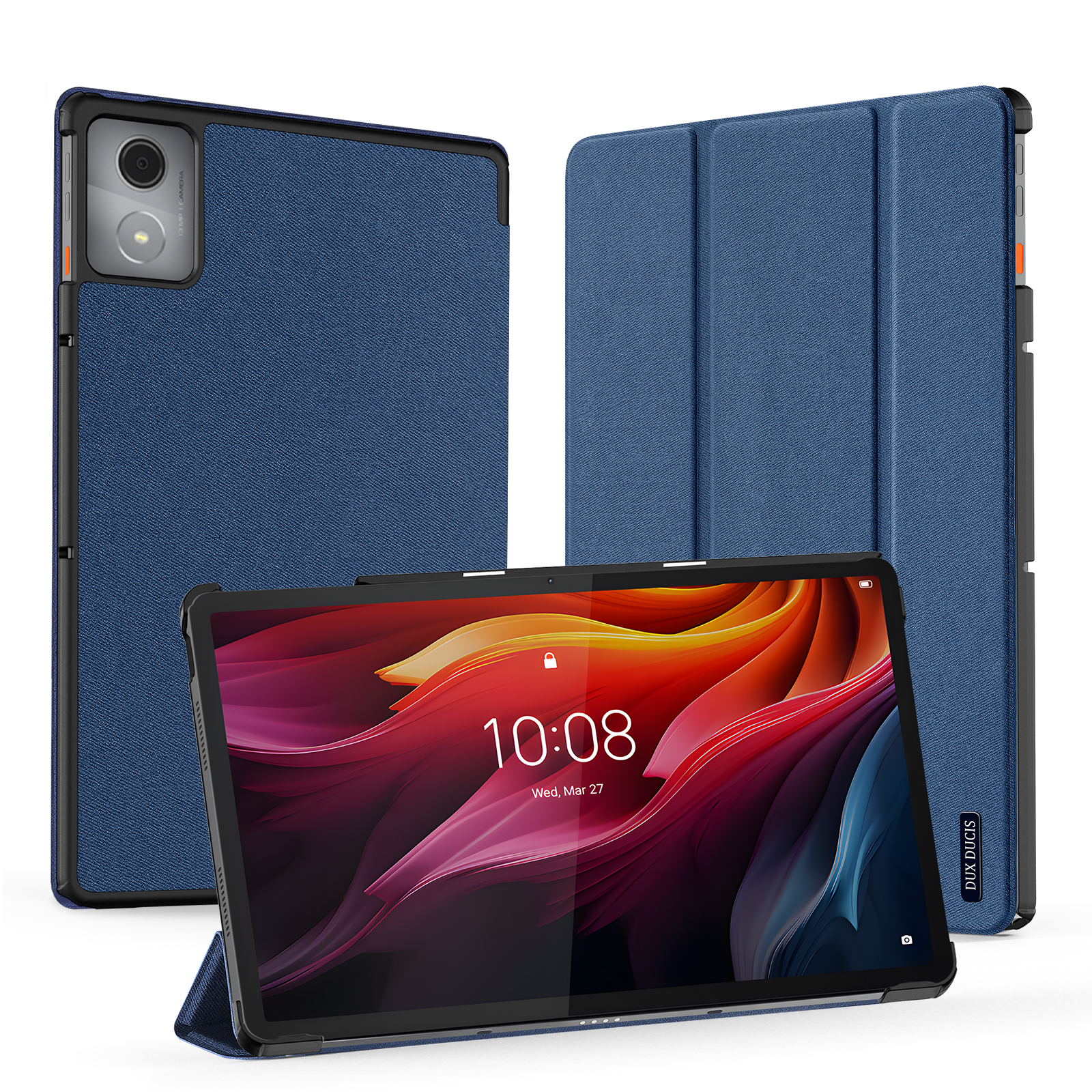 Dux Ducis - Tablet hoes geschikt voor Lenovo Tab K11 Plus - Domo Tri-fold Case - Auto Wake/Sleep functie - Blauw afbeelding