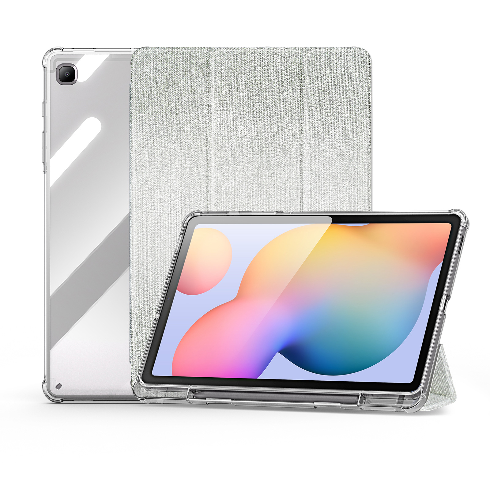 Dux Ducis - Tablet hoes geschikt voor Samsung Galaxy Tab S6 Lite (2020/2022/2024) - Unid Tri-fold Case - Met Pencilhouder en Auto/Wake Functie - Groen afbeelding