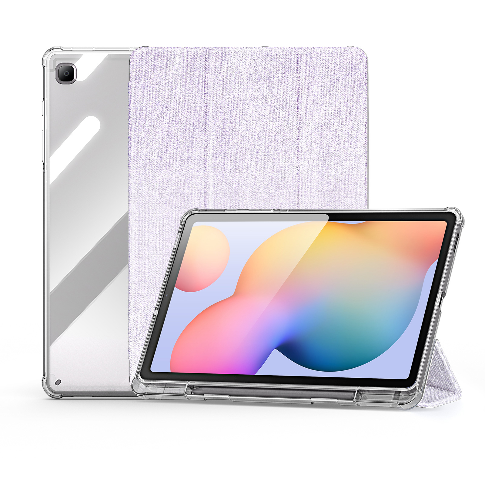 Dux Ducis - Tablet hoes geschikt voor Samsung Galaxy Tab S6 Lite (2020/2022/2024) - Unid Tri-fold Case - Met Pencilhouder en Auto/Wake Functie - Paars afbeelding