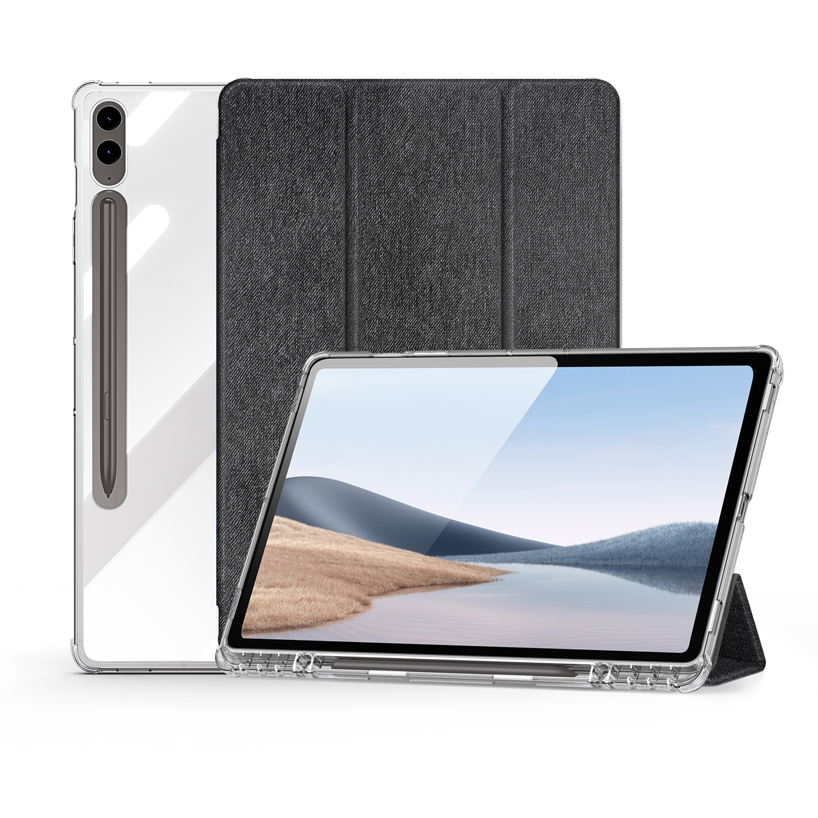Dux Ducis - Tablet hoes geschikt voor Samsung Galaxy Tab S10 Plus (2024) - Unid Tri-fold Case - Met Pencilhouder en Auto/Wake Functie - Zwart afbeelding