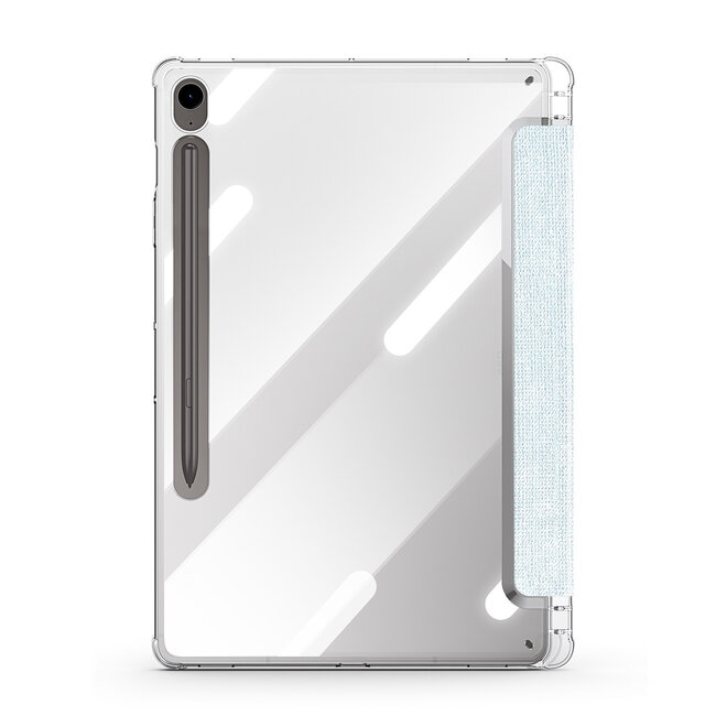 Dux Ducis - Tablet hoes geschikt voor Samsung Galaxy Tab S9/S9 FE - Toby Series - Auto Wake/Sleep functie - Met Pencil houder - Blauw