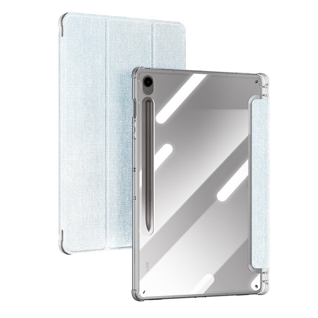 Dux Ducis - Tablet hoes geschikt voor Samsung Galaxy Tab S9/S9 FE - Toby Series - Auto Wake/Sleep functie - Met Pencil houder - Blauw