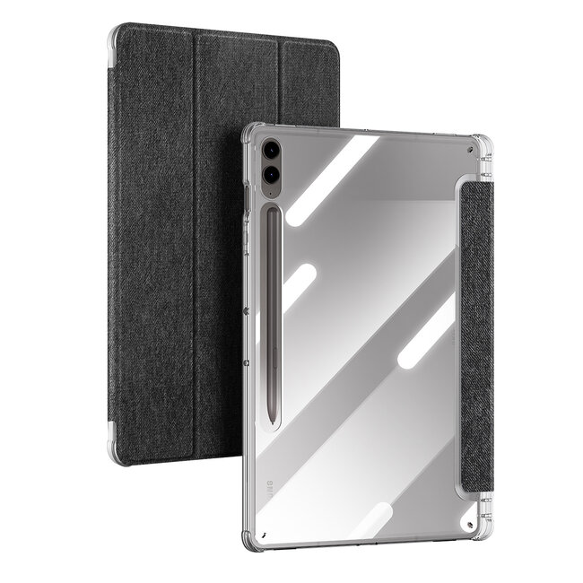 Dux Ducis - Tablet hoes geschikt voor Samsung Galaxy Tab S9/S9 FE Plus - Toby Series - Auto Wake/Sleep functie - Met Pencil houder - Zwart