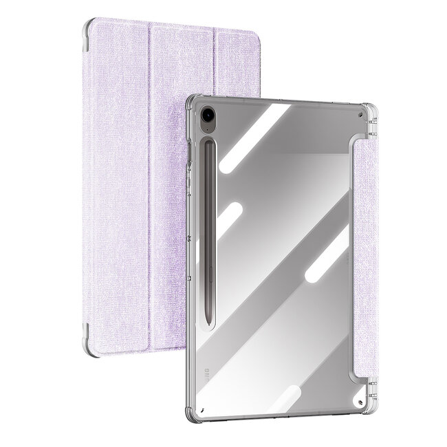 Dux Ducis - Tablet hoes geschikt voor Samsung Galaxy Tab S9/S9 FE - Toby Series - Auto Wake/Sleep functie - Met Pencil houder - Paars