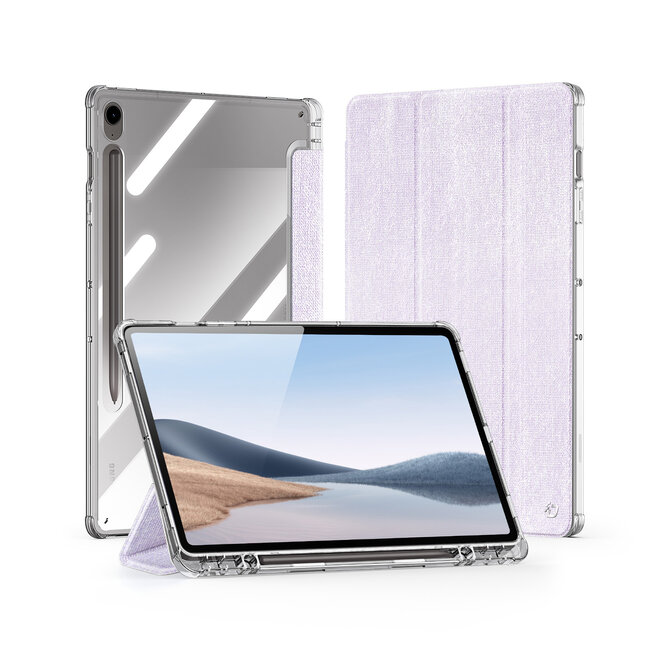 Dux Ducis - Tablet hoes geschikt voor Samsung Galaxy Tab S9/S9 FE - Toby Series - Auto Wake/Sleep functie - Met Pencil houder - Paars
