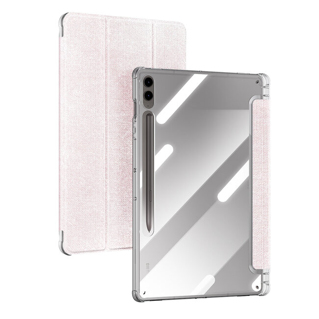 Dux Ducis - Tablet hoes geschikt voor Samsung Galaxy Tab S9/S9 FE Plus - Toby Series - Auto Wake/Sleep functie - Met Pencil houder - Roze