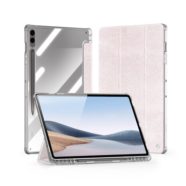 Dux Ducis - Tablet hoes geschikt voor Samsung Galaxy Tab S9/S9 FE Plus - Toby Series - Auto Wake/Sleep functie - Met Pencil houder - Roze