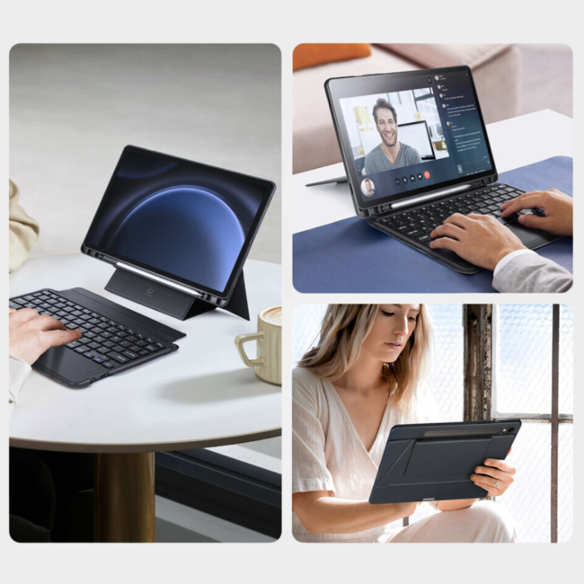 Dux Ducis - Toetsenbord hoes geschikt voor Samsung Galaxy Tab S10 Plus - Afneembaar - QWERTY - Tablet toetsenbord met touchpad - Zwart