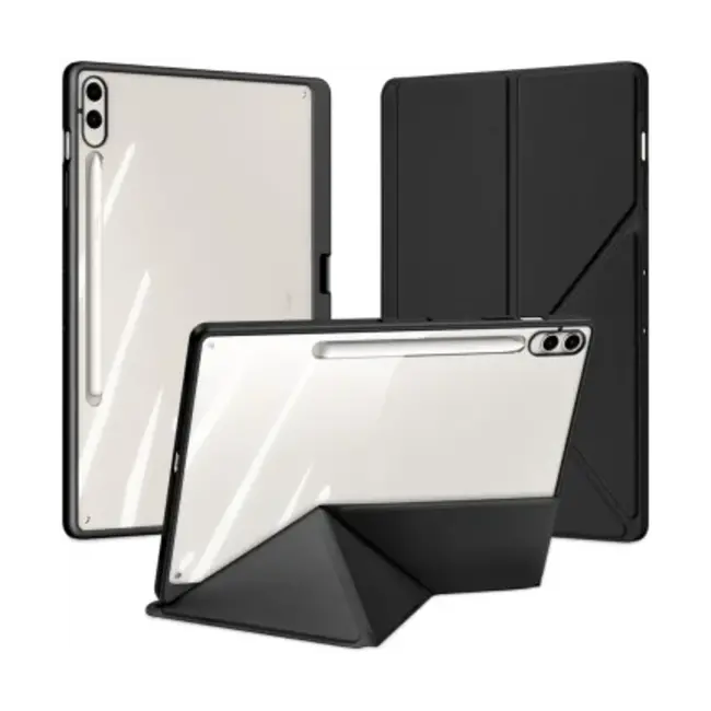 Dux Ducis - Hoes geschikt voor Samsung Galaxy Tab S9/S9 FE Plus - Magneet sluiting - Auto Sleep/Wake functie - Met Pencil houder - Zwart