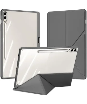 Dux Ducis - Hoes geschikt voor Samsung Galaxy Tab S9/S9 FE Plus - Magneet sluiting - Auto Sleep/Wake functie - Met Pencil houder - Grijs afbeelding