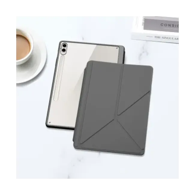 Dux Ducis - Hoes geschikt voor Samsung Galaxy Tab S9/S9 FE Plus - Magneet sluiting - Auto Sleep/Wake functie - Met Pencil houder - Grijs