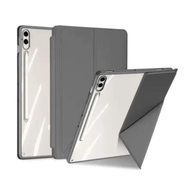 Dux Ducis - Hoes geschikt voor Samsung Galaxy Tab S9/S9 FE Plus - Magneet sluiting - Auto Sleep/Wake functie - Met Pencil houder - Grijs