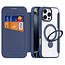 Dux Ducis - Telefoon Hoesje geschikt voor Apple iPhone 16 Pro Max - Hoesje geschikt voor Magsafe magneet - Uitklapbare 360° ring standaard - Skin X Pro - Book Case - Blauw
