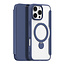 Dux Ducis - Telefoon Hoesje geschikt voor Apple iPhone 16 Pro Max - Hoesje geschikt voor Magsafe magneet - Uitklapbare 360° ring standaard - Skin X Pro - Book Case - Blauw