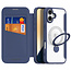 Dux Ducis - Telefoon Hoesje geschikt voor Apple iPhone 16 Plus - Hoesje geschikt voor Magsafe magneet - Uitklapbare 360° ring standaard - Skin X Pro - Book Case - Blauw