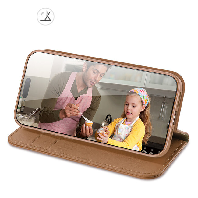 Dux Ducis - Telefoonhoesje geschikt voor Apple iPhone 16 Plus - Hivo Series Case - Bruin