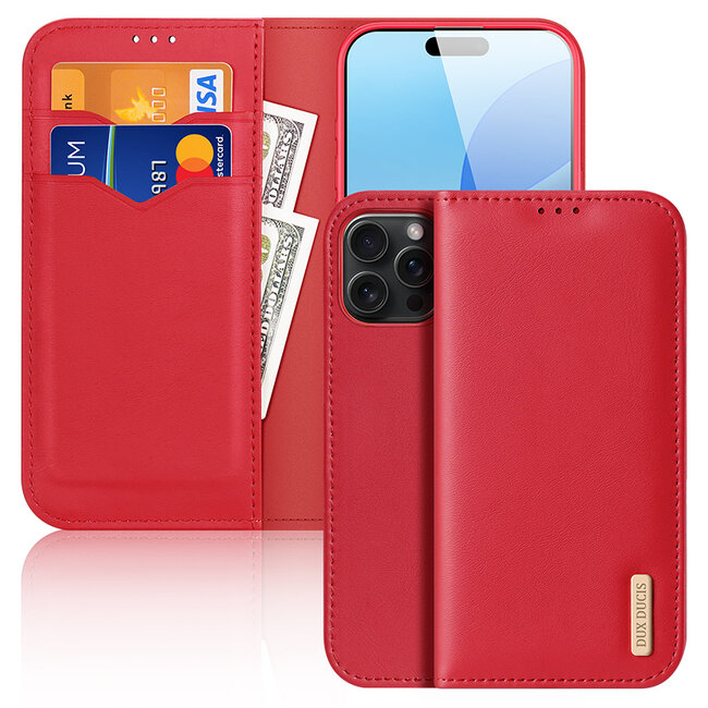 Dux Ducis - Telefoonhoesje geschikt voor Apple iPhone 16 Pro Max - Hivo Series Case - Rood