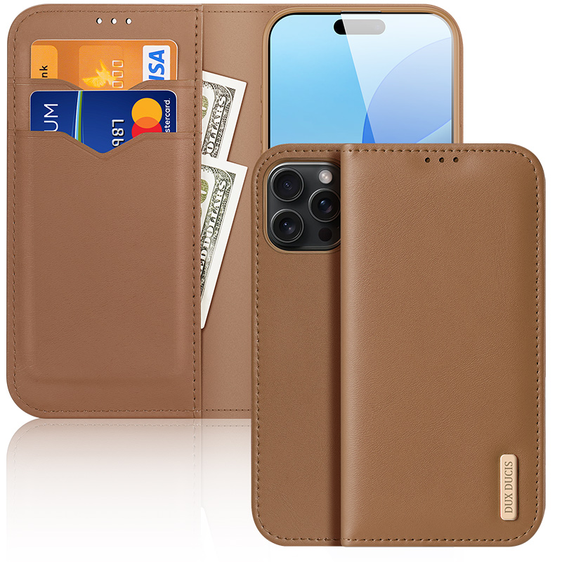 Dux Ducis - Telefoonhoesje geschikt voor Apple iPhone 16 Pro Max - Hivo Series Case - Bruin afbeelding