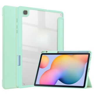 Case2go Tablet hoes geschikt voor Samsung Galaxy S6 Lite (2024) / Samsung Galaxy Tab S6 Lite (2022/2020) - Trifold case met Auto/Wake functie en Magneetsluiting - Mint Groen