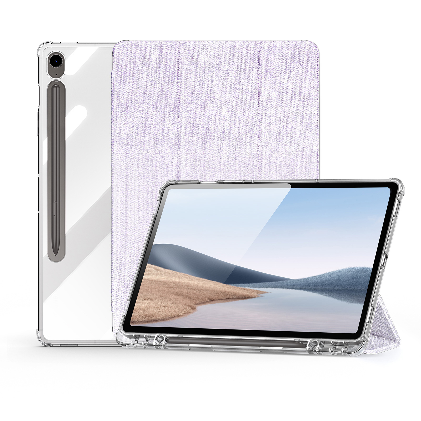 Dux Ducis - Tablet hoes geschikt voor Samsung Galaxy Tab A9 - Unid Tri-fold Case - Met Pencilhouder en Auto/Wake Functie - Paars afbeelding