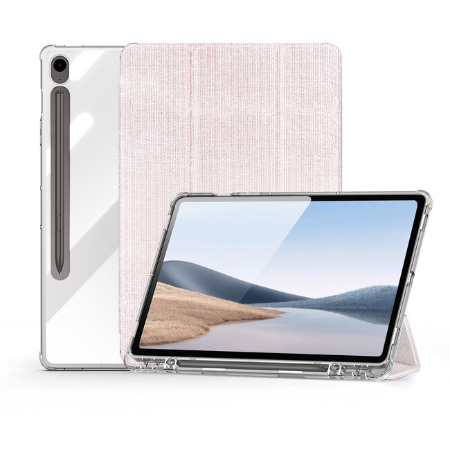 Dux Ducis - Tablet hoes geschikt voor Samsung Galaxy Tab A9 - Unid Tri-fold Case - Met Pencilhouder en Auto/Wake Functie - Roze