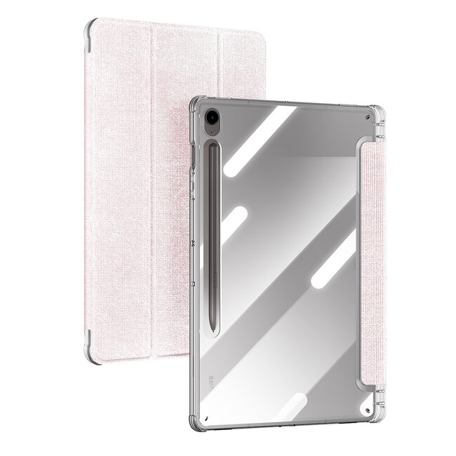 Dux Ducis - Tablet hoes geschikt voor Samsung Galaxy Tab A9 - Unid Tri-fold Case - Met Pencilhouder en Auto/Wake Functie - Roze