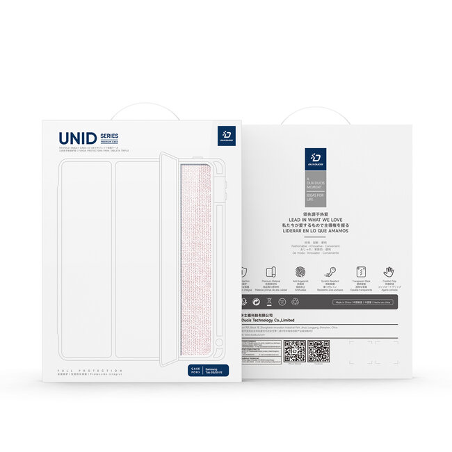 Dux Ducis - Tablet hoes geschikt voor Samsung Galaxy Tab A9 - Unid Tri-fold Case - Met Pencilhouder en Auto/Wake Functie - Roze