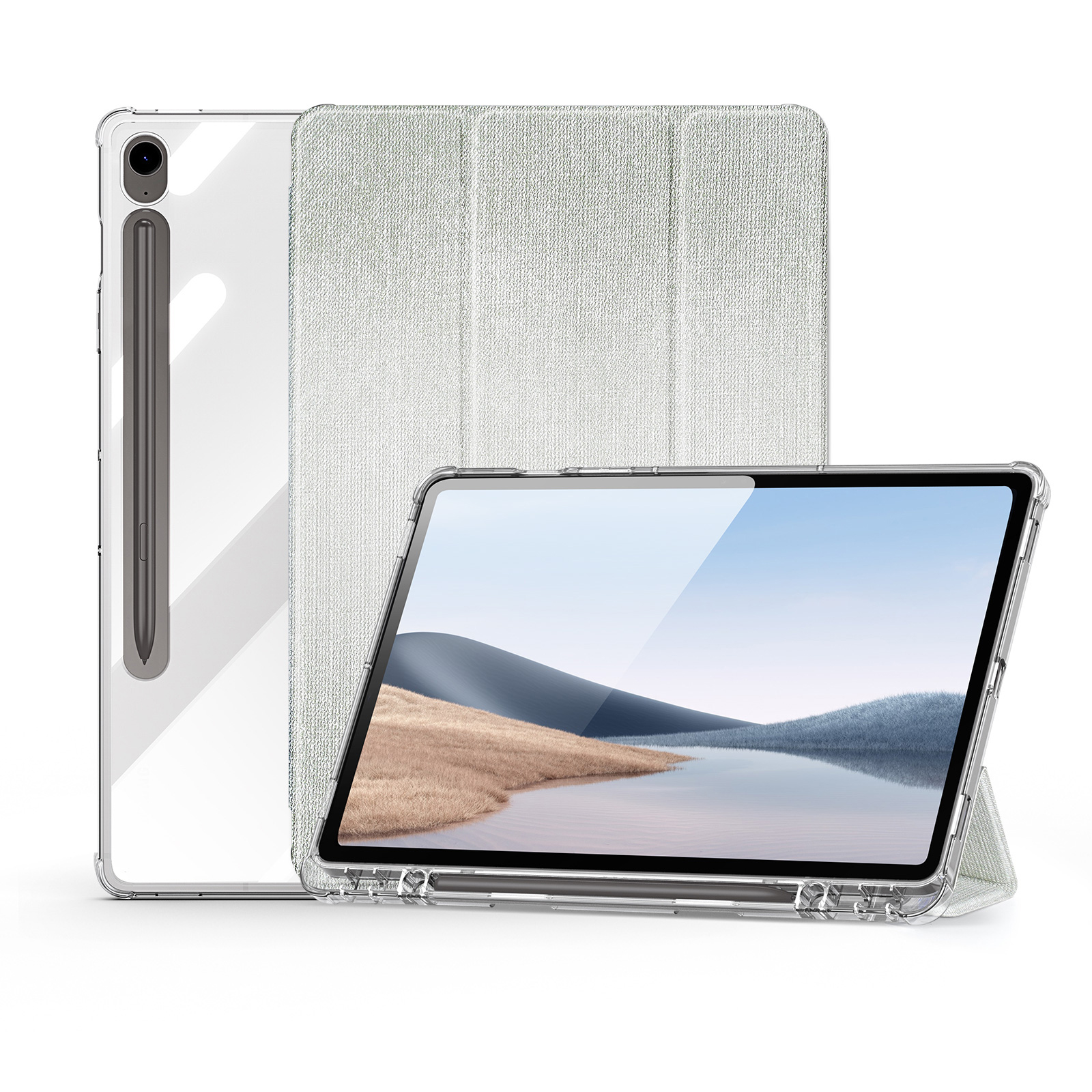 Dux Ducis - Tablet hoes geschikt voor Samsung Galaxy Tab A9 - Unid Tri-fold Case - Met Pencilhouder en Auto/Wake Functie - Groen afbeelding