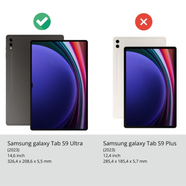 Case2go - Tablet hoes geschikt voor Samsung Galaxy Tab S9 Ultra (2023) - Auto Wake/Sleep functie - Tri-Fold Book Case met penhouder - Donker Groen