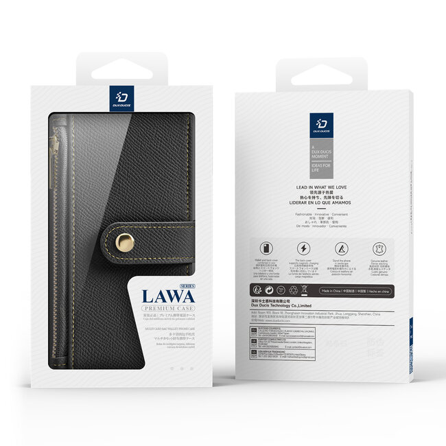 Dux Ducis - Telefoon Hoesje geschikt voor Apple iPhone 16 Pro Max - Hoesje geschikt voor Magsafe Magneet - 2 in 1 Wallet Book Case -  Lawa Series - Zwart