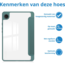 Case2go - Tablet hoes geschikt voor Samsung Galaxy Tab A9 (2023) - Acrylic Trifold case met Pencil houder - Donker Groen